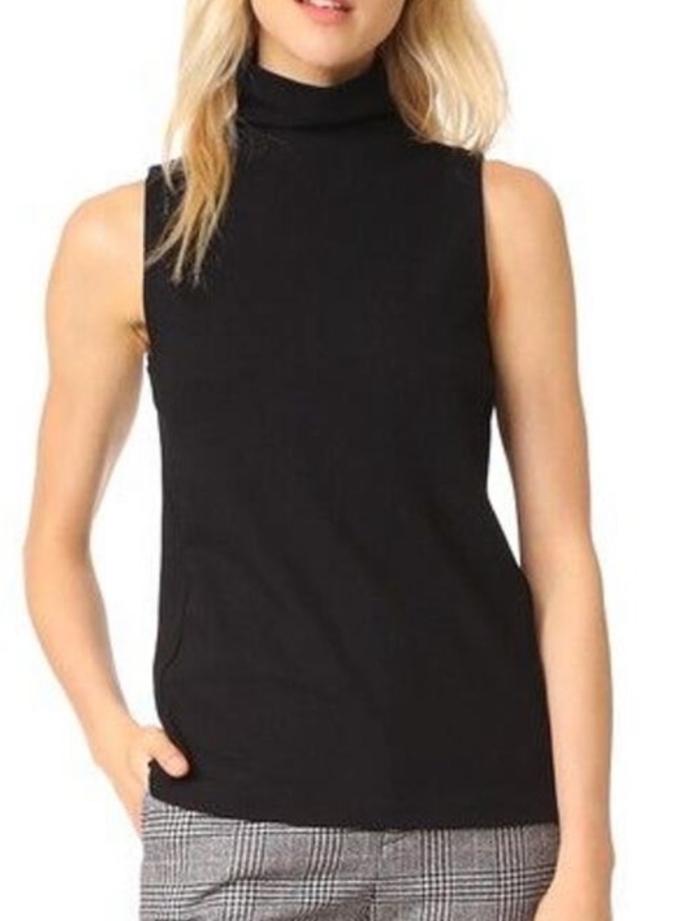 Club Monaco Wool Cashmere Blend Mockneck Sheer Lightweight Knit Mockneck Tank